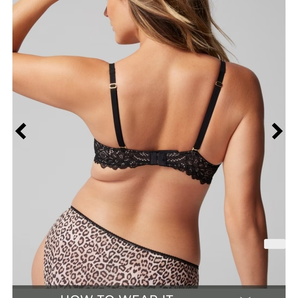 SOMA  Unlined Lace Balconette Bra 38G Black - Picture 3 of 3